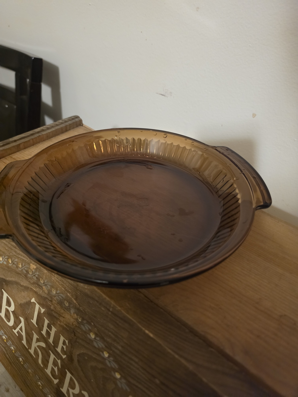 Amber Glass Serving Dish with Handles - Amber